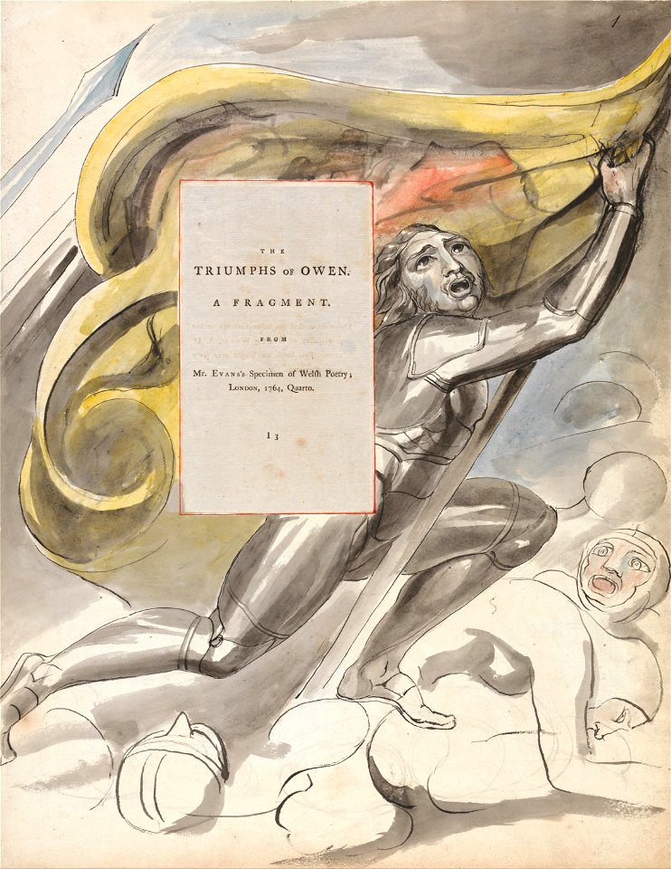 William Blake - The Poems of Thomas Gray, Design 87, The Triumphs of Owen. - Google Art Project