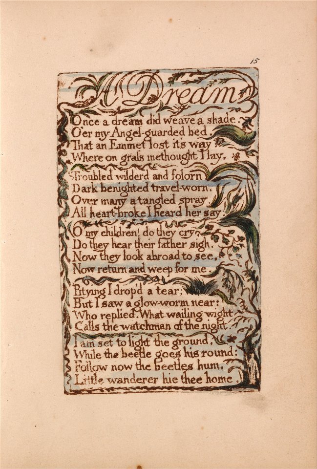 William Blake - Songs of Innocence and of Experience, Plate 15, A Dream (Bentley 26) - Google Art Project