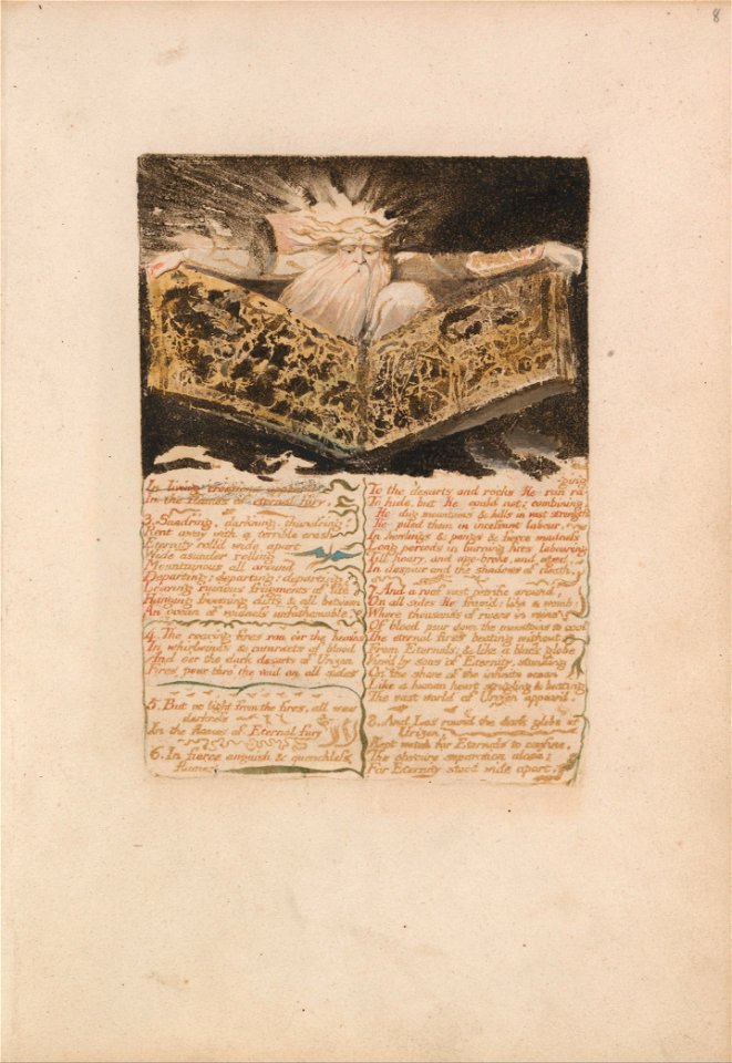 William Blake - The First Book of Urizen, Plate 8, In Living Creations Appear'd.... (Bentley 5) - Google Art Project