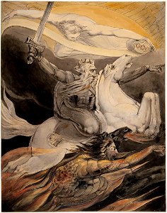 William Blake - Death on a Pale Horse - Butlin 517. Free illustration for personal and commercial use.