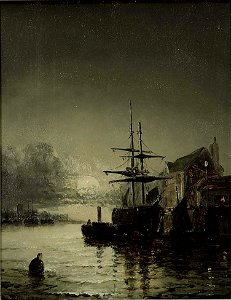 William Anslow Thornley - Moonlight on the Thames