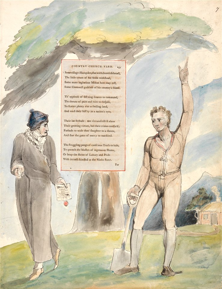 William Blake - The Poems of Thomas Gray, Design 111, Elegy Written in a Country Church-Yard. - Google Art Project