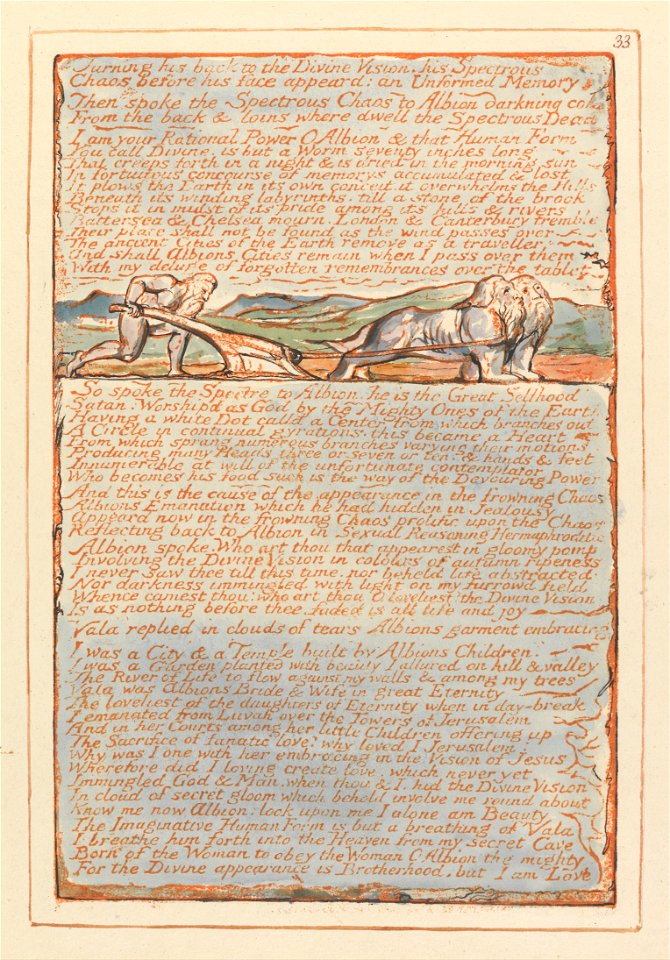 William Blake - Jerusalem, Plate 33, Turning his back to the Divine Vision.... - Google Art Project