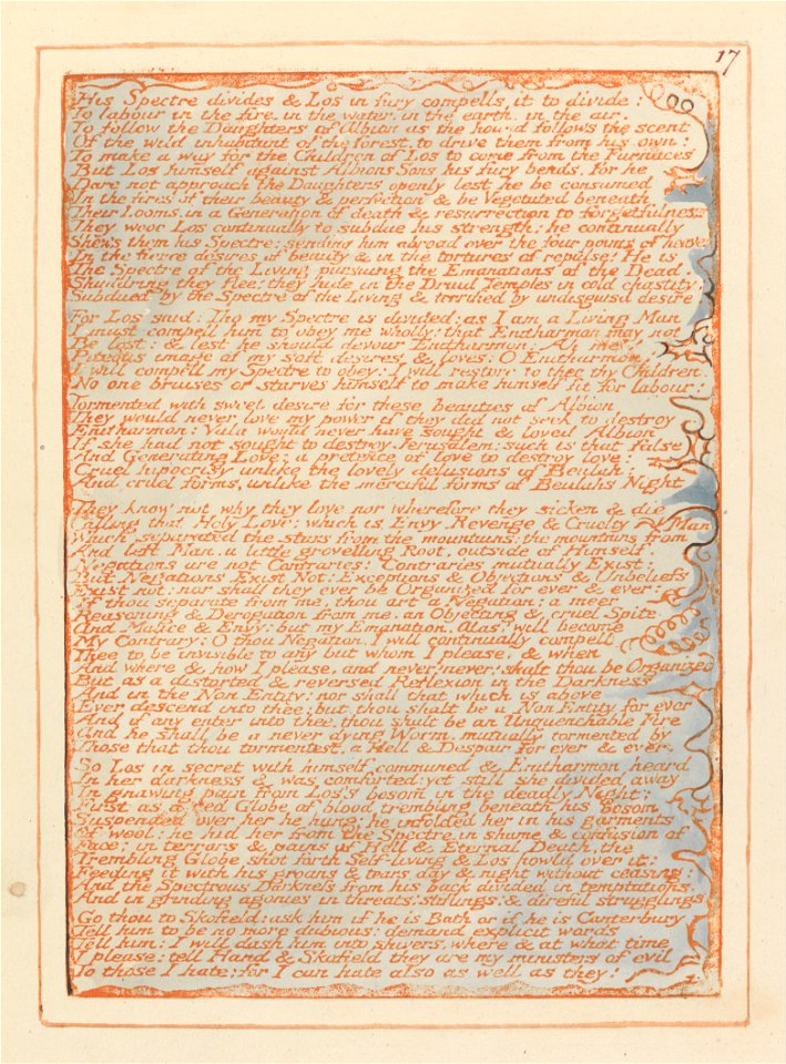 William Blake - Jerusalem, Plate 17, His Spectre divides.... - Google Art Project