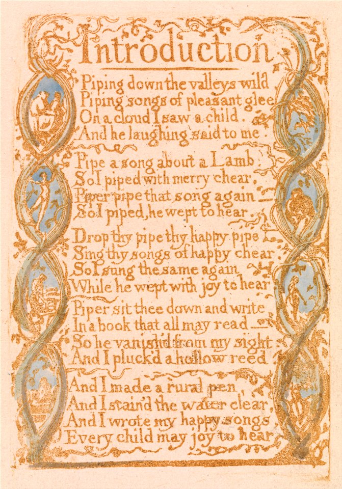 William Blake - Songs of Innocence, Plate 3, Introduction (Bentley 4) - Google Art Project