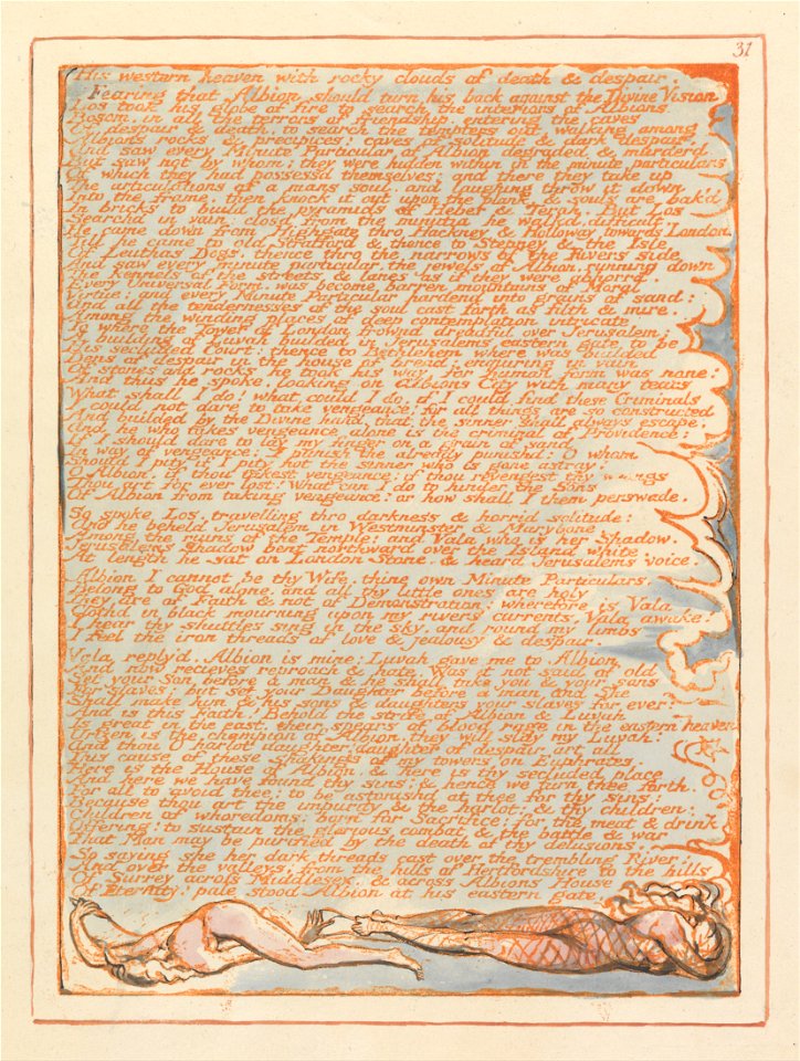 William Blake - Jerusalem, Plate 31, His western heaven.... - Google Art Project