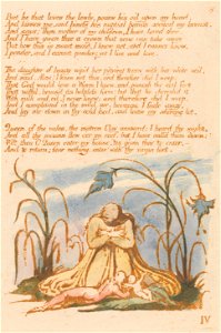 William Blake - The Book of Thel, Plate 7, But he that loves the lowly . . . . - Google Art Project. Free illustration for personal and commercial use.