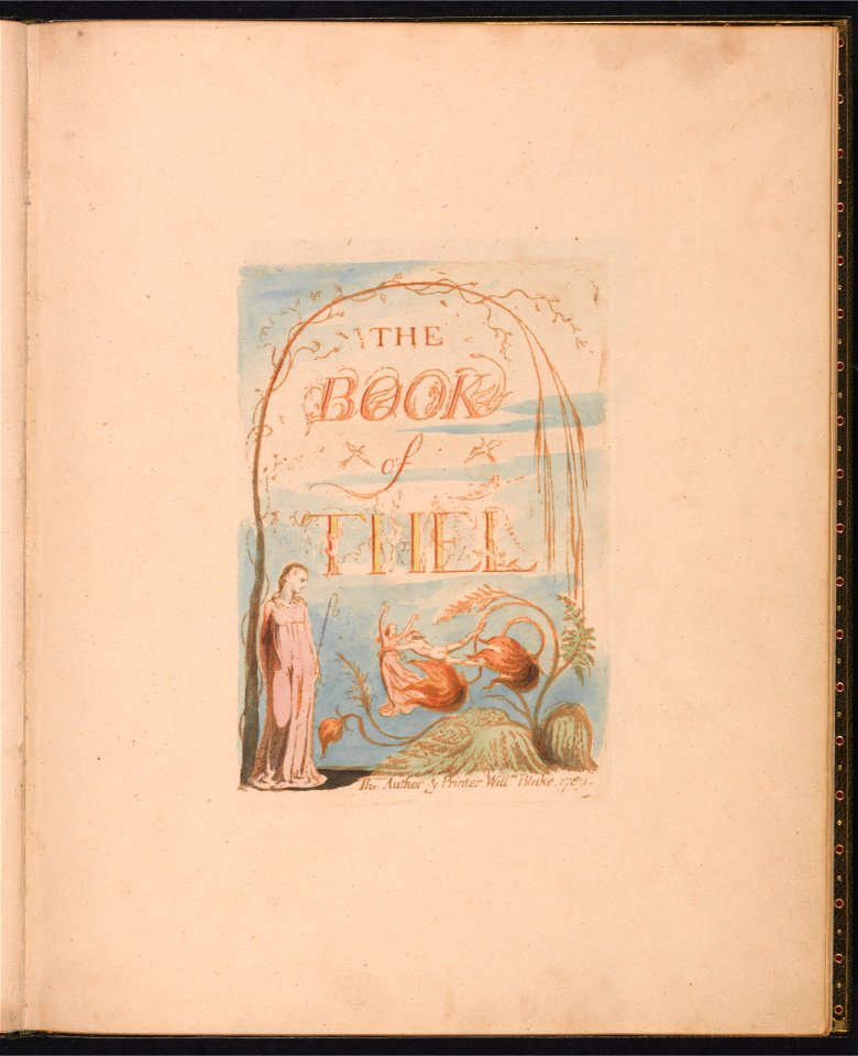 William Blake - The Book of Thel, Plate 2, Title Page - Google Art Project (2384737)