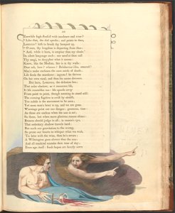 William Blake - Young's Night Thoughts, Page 33, Like that, the dial speaks; and points to thee - Google Art Project