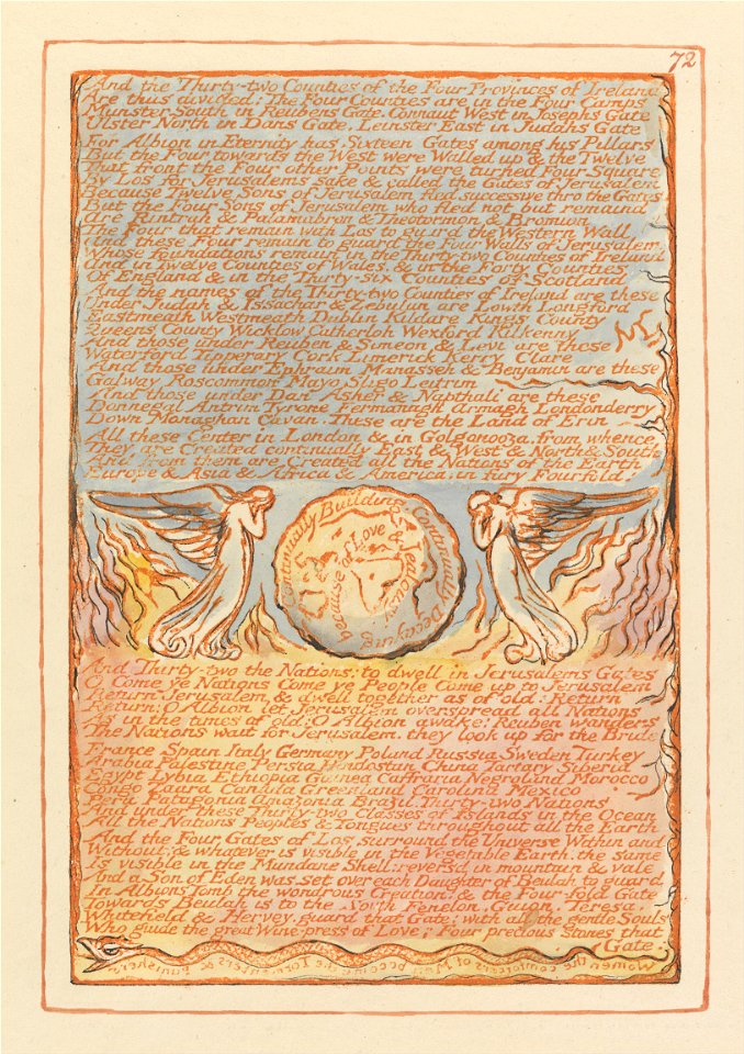 William Blake - Jerusalem, Plate 72, And the Thirty-two Counties.... - Google Art Project