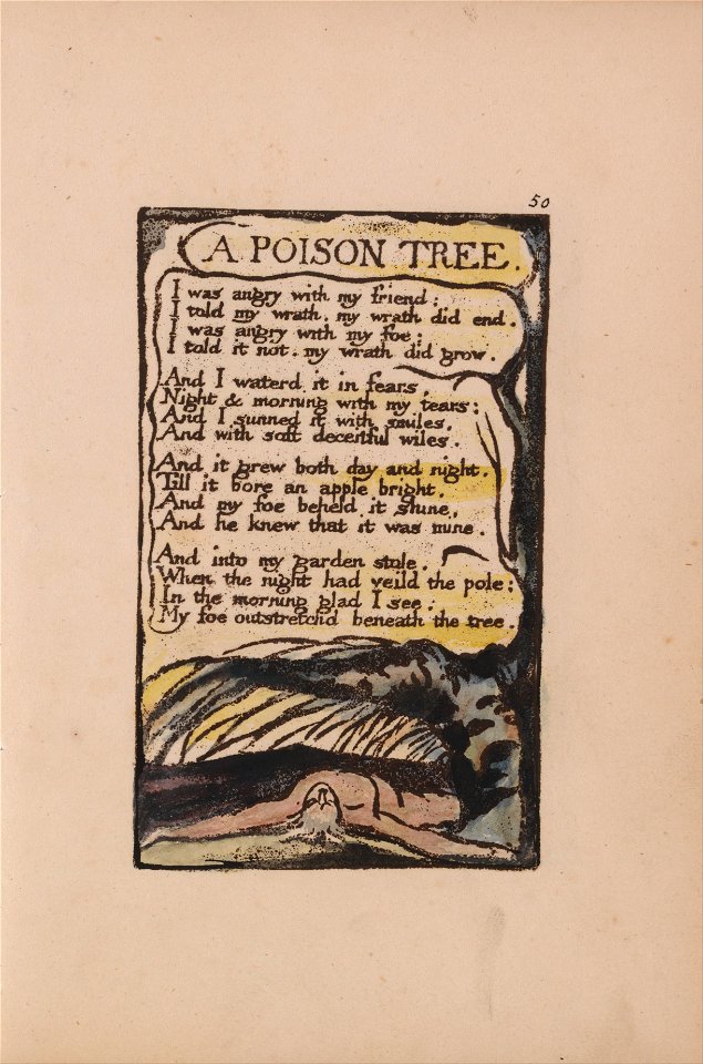William Blake - Songs of Innocence and of Experience, Plate 50, A Poison Tree (Bentley 49) - Google Art Project