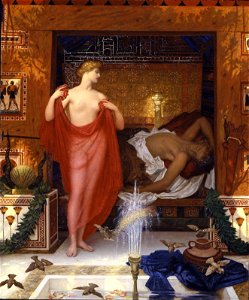 William Blake Richmond - Hera in the House of Hephaistos, 1902. Free illustration for personal and commercial use.