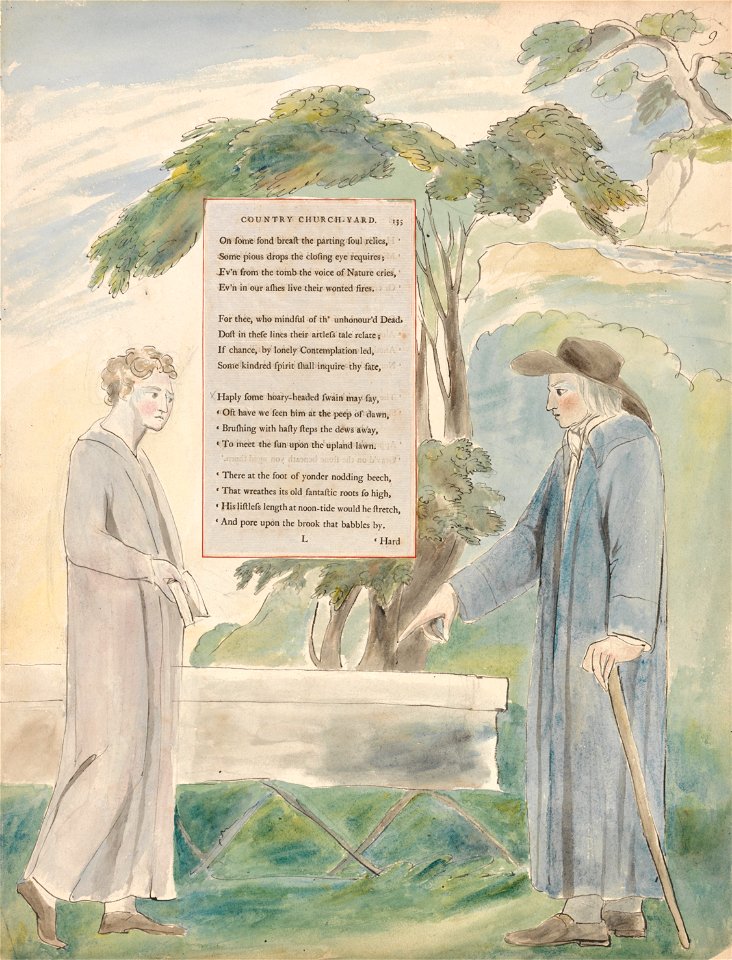 William Blake - The Poems of Thomas Gray, Design 113, Elegy Written in a Country Church-Yard. - Google Art Project