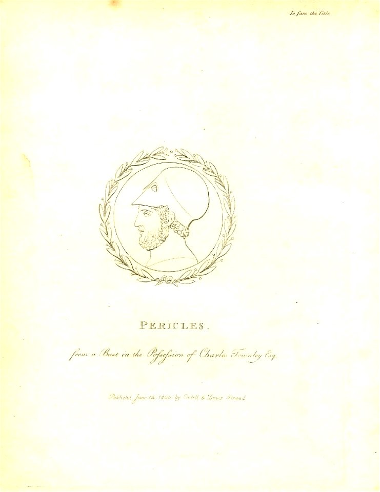 William Blake after Tom Hayley Head of Pericles 1800
