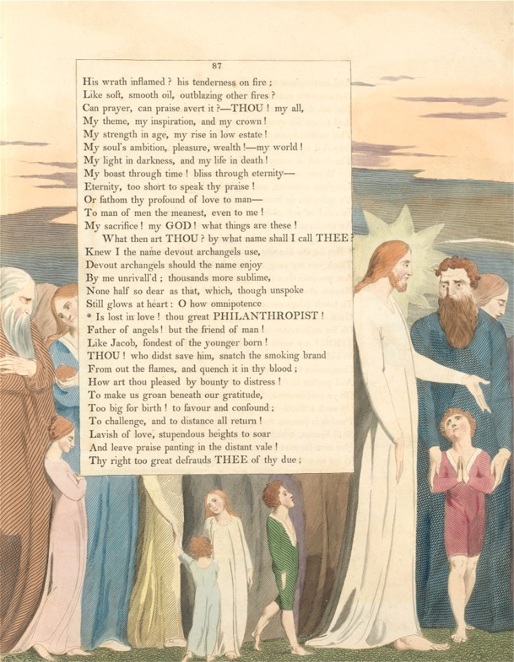 William Blake - Young's Night Thoughts, Page 87, Is Lost in Love! Thou Great Philanthropist - Google Art Project