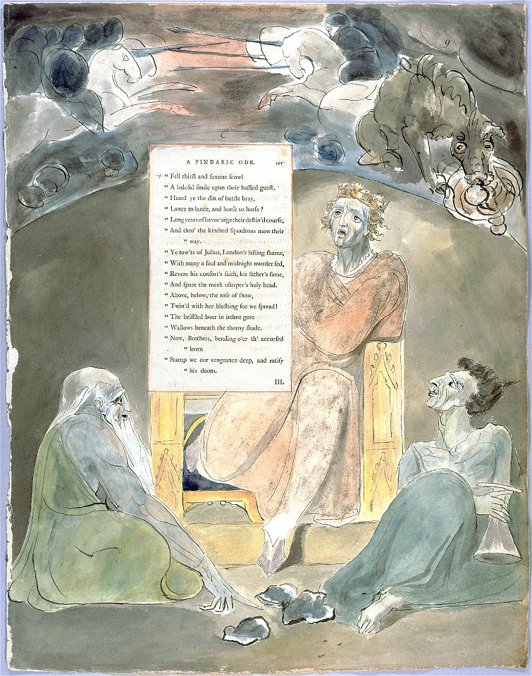 William Blake - The Poems of Thomas Gray, Design 61 The Bard 09