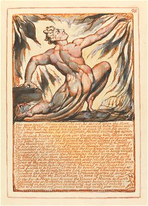 William Blake - Jerusalem, Plate 95, Her voice pierc'd Albions clay cold ear.... - Google Art Project