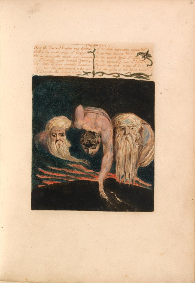 William Blake - The First Book of Urizen, Plate 20, Thus the Eternal Prophet Was Divided.... (Bentley 15) - Google Art Project
