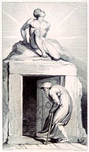 William Blake Death's Door engraved by Luigi Schiavonetti. Free illustration for personal and commercial use.