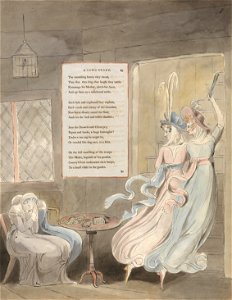 William Blake - The Poems of Thomas Gray, Design 29, A Long Story. - Google Art Project