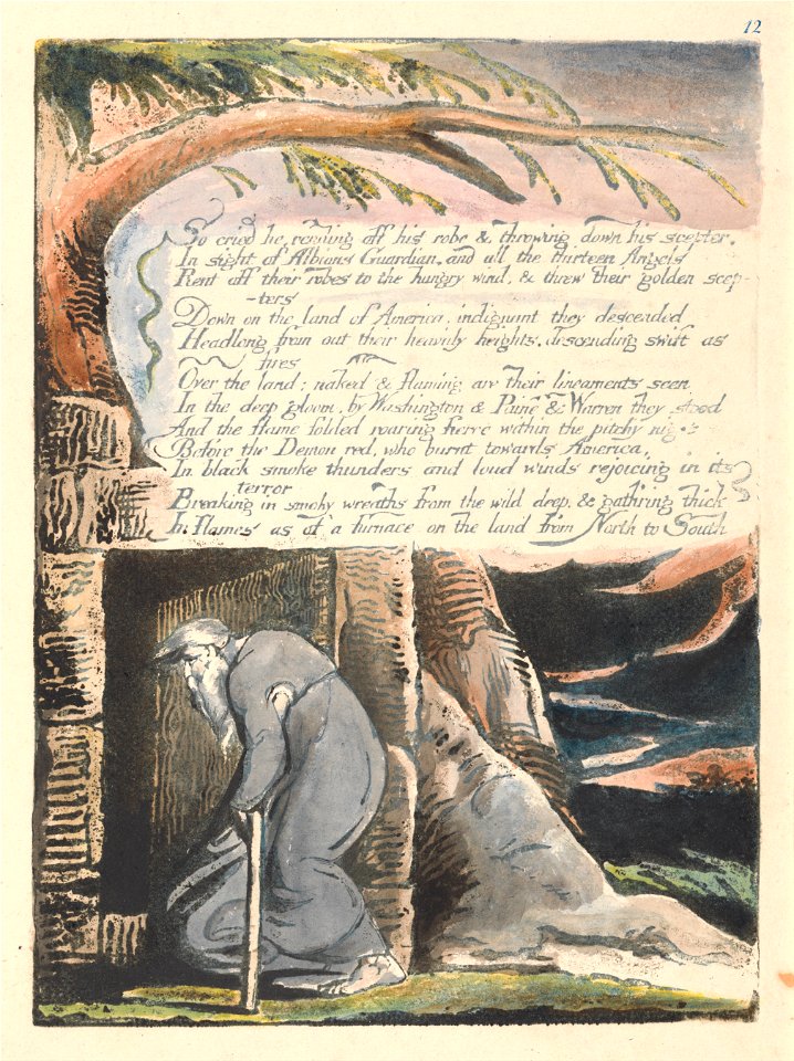 William Blake - America. A Prophecy, Plate 14, So Cried He.... - Google Art Project