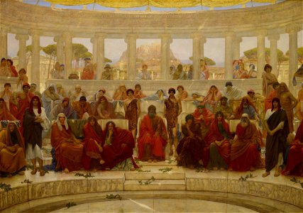 William Blake Richmond - An Audience in Athens During Agamemnon by Aeschylus. Free illustration for personal and commercial use.
