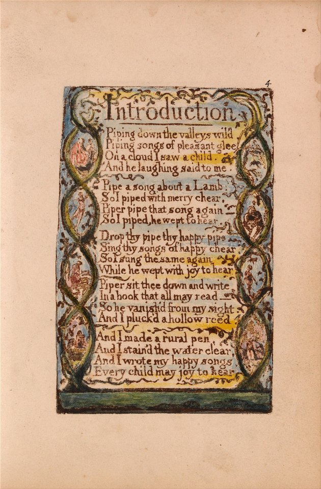 William Blake - Songs of Innocence and of Experience, Plate 4, Introduction (Bentley 4) - Google Art Project