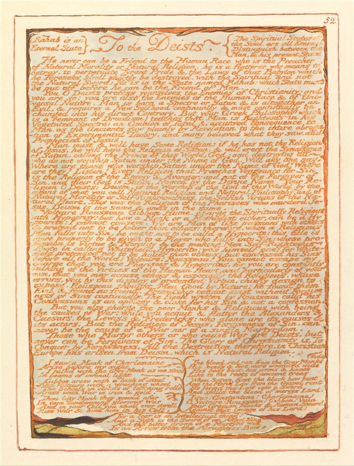 William Blake - Jerusalem, Plate 52, To the Deists.... - Google Art Project
