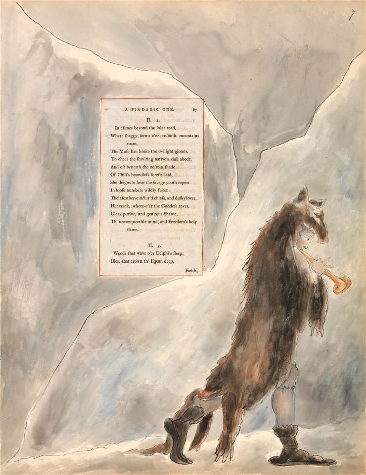 William Blake - The Poems of Thomas Gray, Design 47, The Progress of Poesy. - Google Art Project