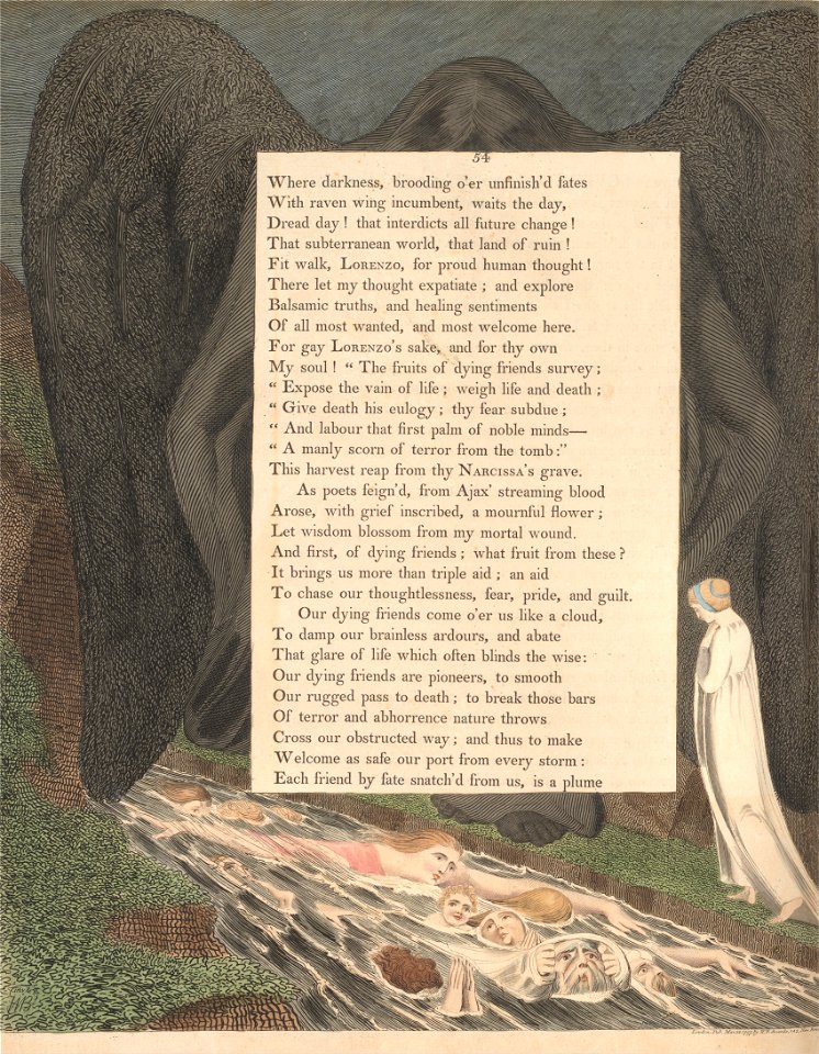 William Blake - Young's Night Thoughts, Page 54, The Vale of Death! That Hush'd Cimmerian Vale - Google Art Project