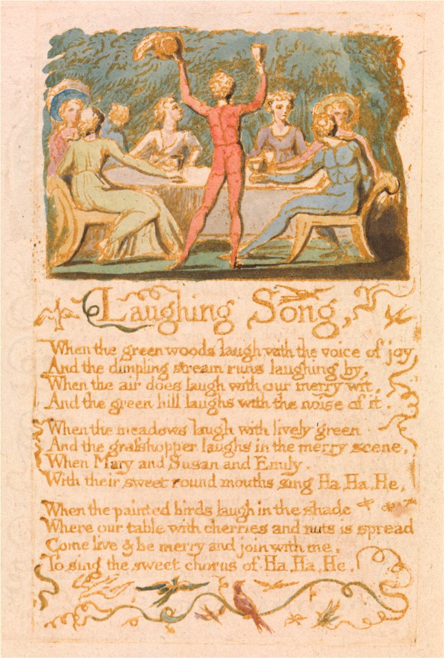 William Blake - Songs of Innocence, Plate 28, Laughing Song (Bentley 15) - Google Art Project