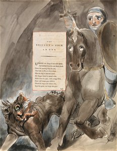 William Blake - The Poems of Thomas Gray, Design 79, The Descent of Odin. - Google Art Project
