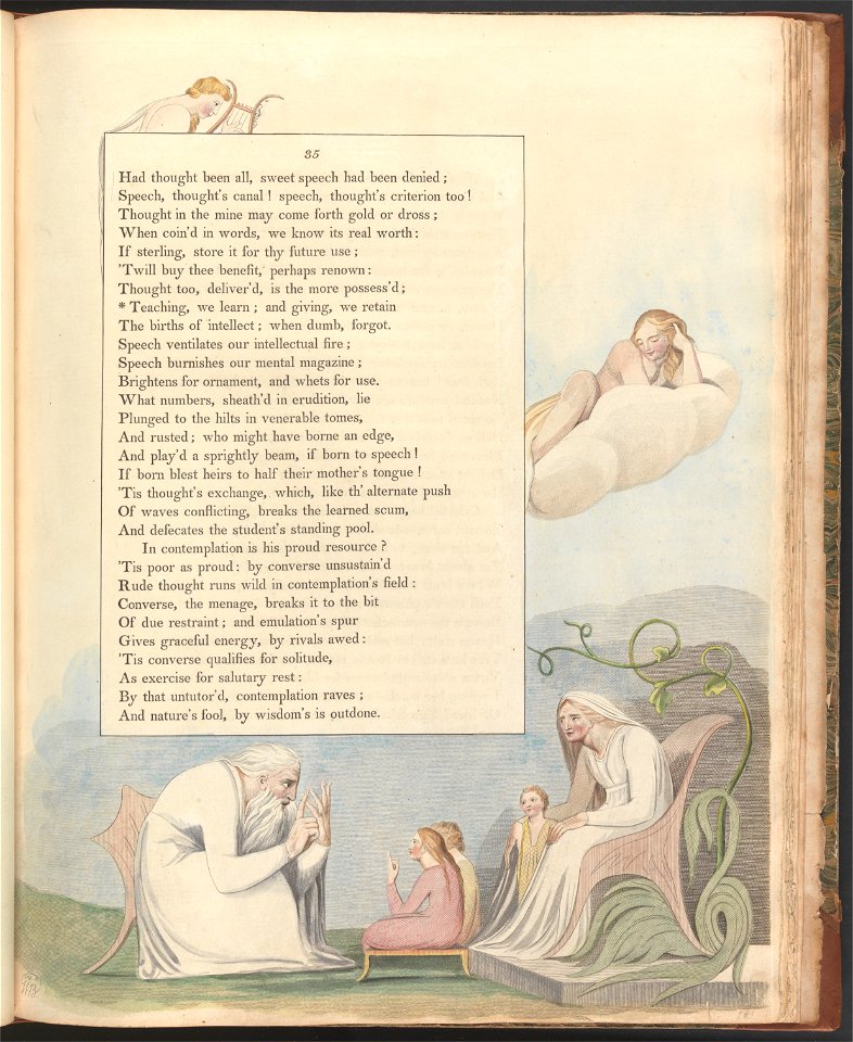William Blake - Young's Night Thoughts, Page 35, Teaching, we learn; and giving, we retain - Google Art Project