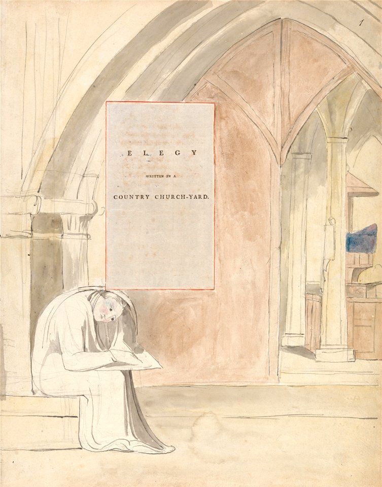 William Blake - The Poems of Thomas Gray, Design 105, Elegy Written in a Country Church-Yard. - Google Art Project