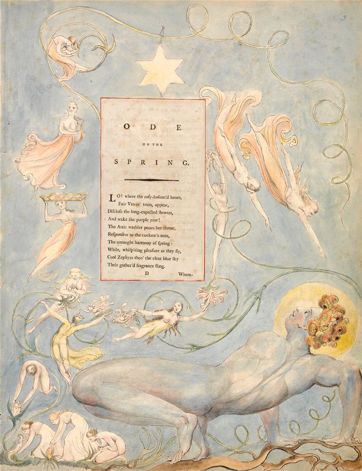 William Blake - The Poems of Thomas Gray, Design 3, Ode on the Spring. - Google Art Project