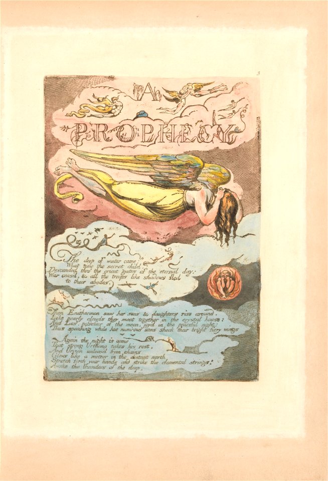 William Blake - Europe. A Prophecy, Plate 5, A - Prophecy - The deep of winter came . . . .  (Bentley 6) - Google Art Project