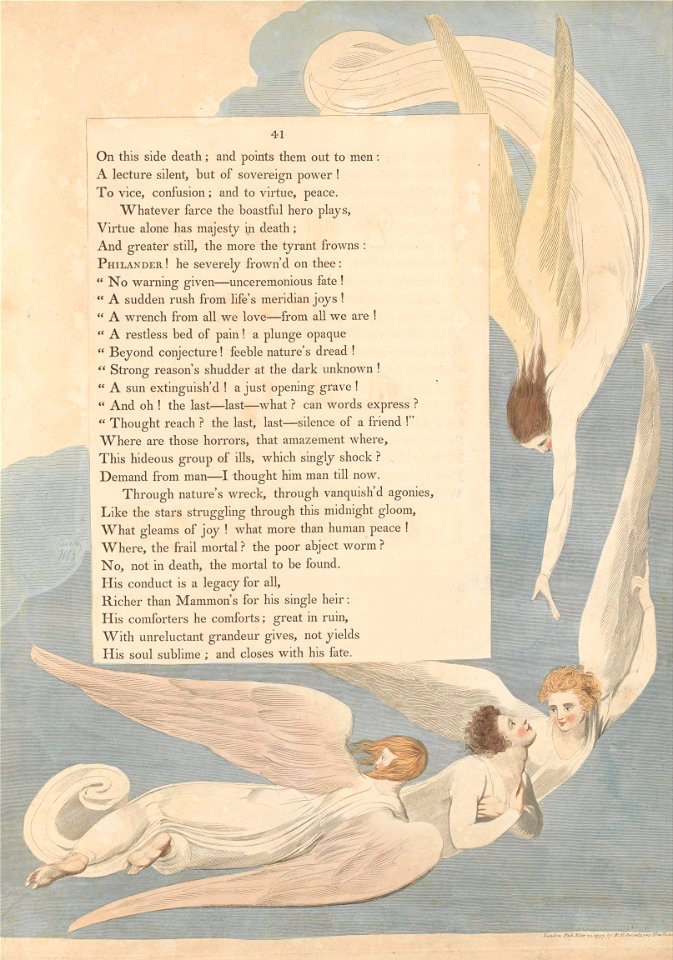 William Blake - Young's Night Thoughts, Page 41, One Radiant Mark; the Deathbed of the Just - Google Art Project