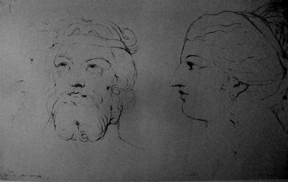 William Blake - Pindar and Lais the Courtesan,Butlin 711, c 1820, 267x419mm - Harris Museum and Art Gallery, Preston. Lancashire