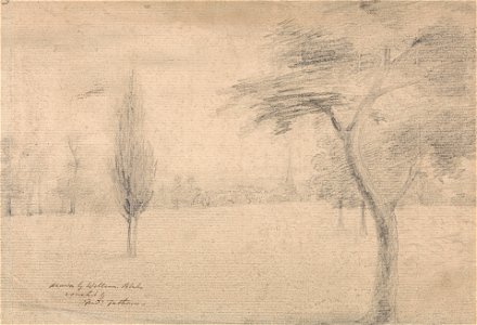 William Blake Landscape with Spire ca 1801