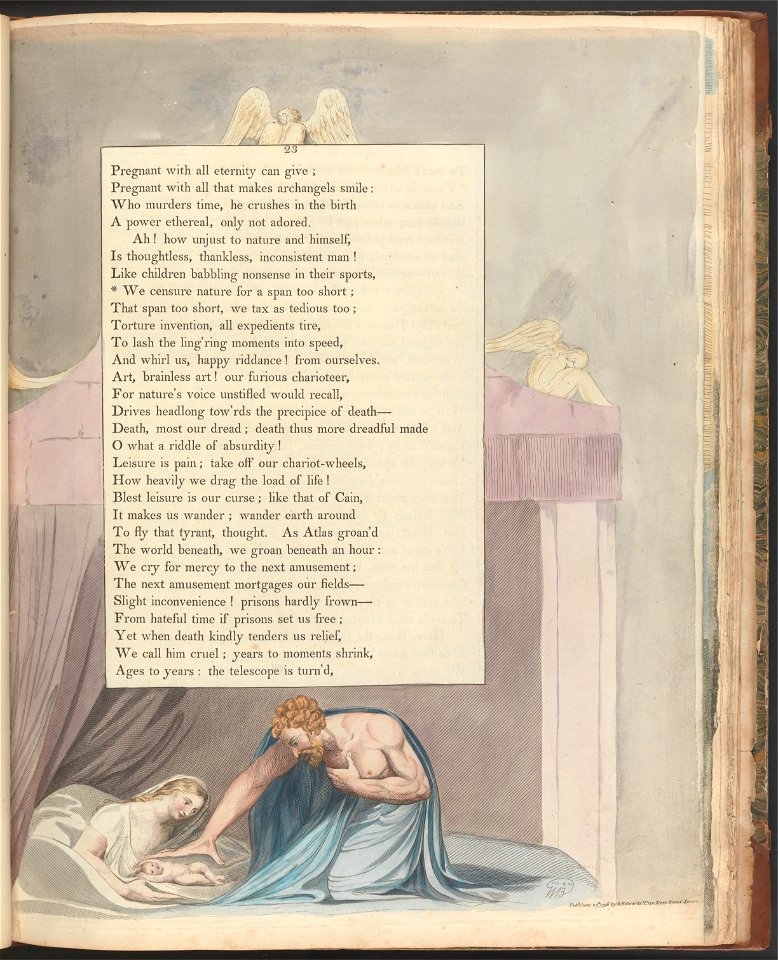 William Blake - Young's Night Thoughts, Page 23, We censure nature for a span too short - Google Art Project