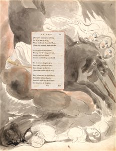 William Blake - The Poems of Thomas Gray, Design 73, The Fatal Sisters. - Google Art Project