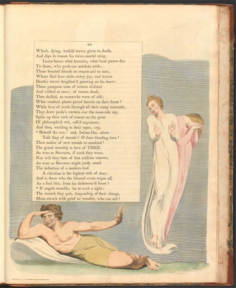 William Blake - Young's Night Thoughts, Page 93, If angels tremble, 'tis at such a sight - Google Art Project