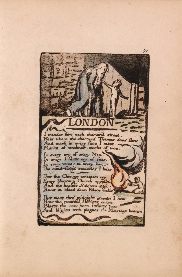 William Blake - Songs of Innocence and of Experience, Plate 51, London (Bentley 46) - Google Art Project