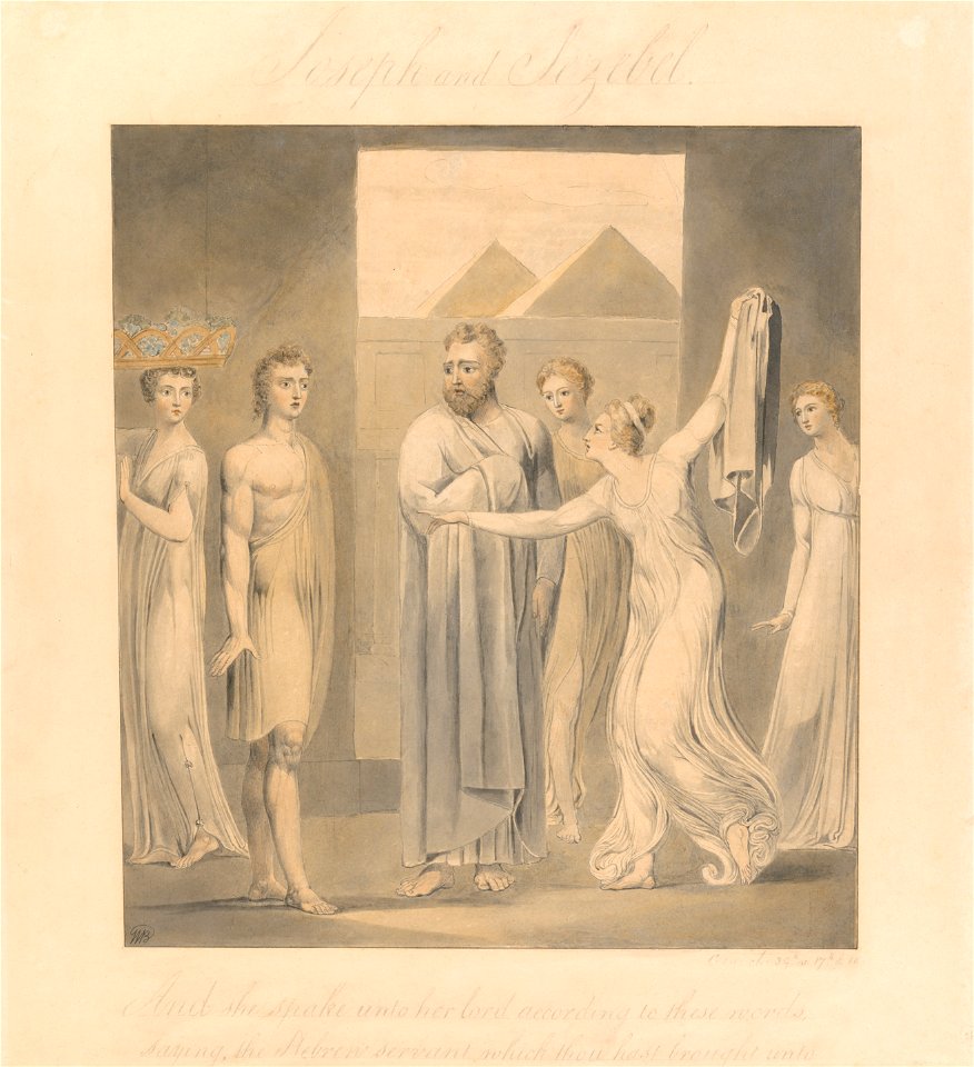William Blake - Joseph and Potiphar's Wife - Google Art Project