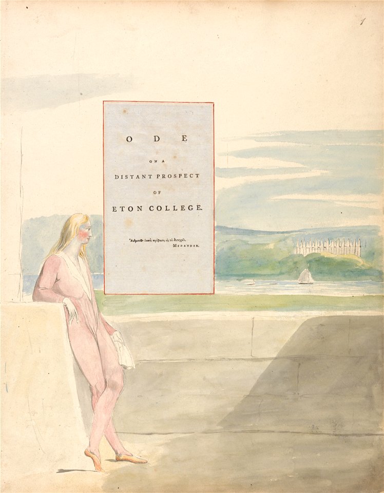 William Blake - The Poems of Thomas Gray, Design 13, Ode on a Distant Prospect of Eton College. - Google Art Project
