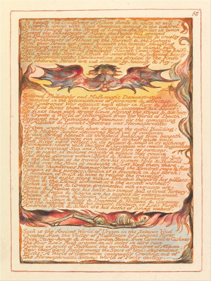 William Blake - Jerusalem, Plate 58, In beauty the Daughters of Albion.... - Google Art Project