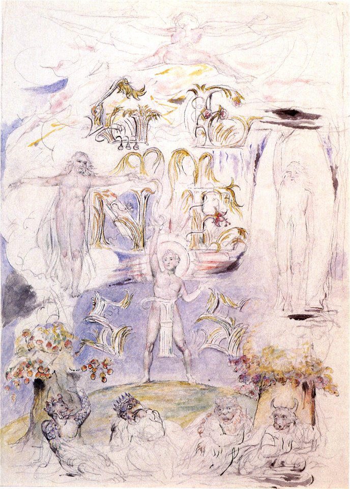 William Blake Genesis 2nd Title Page 1827 38x28 sm E Huntington