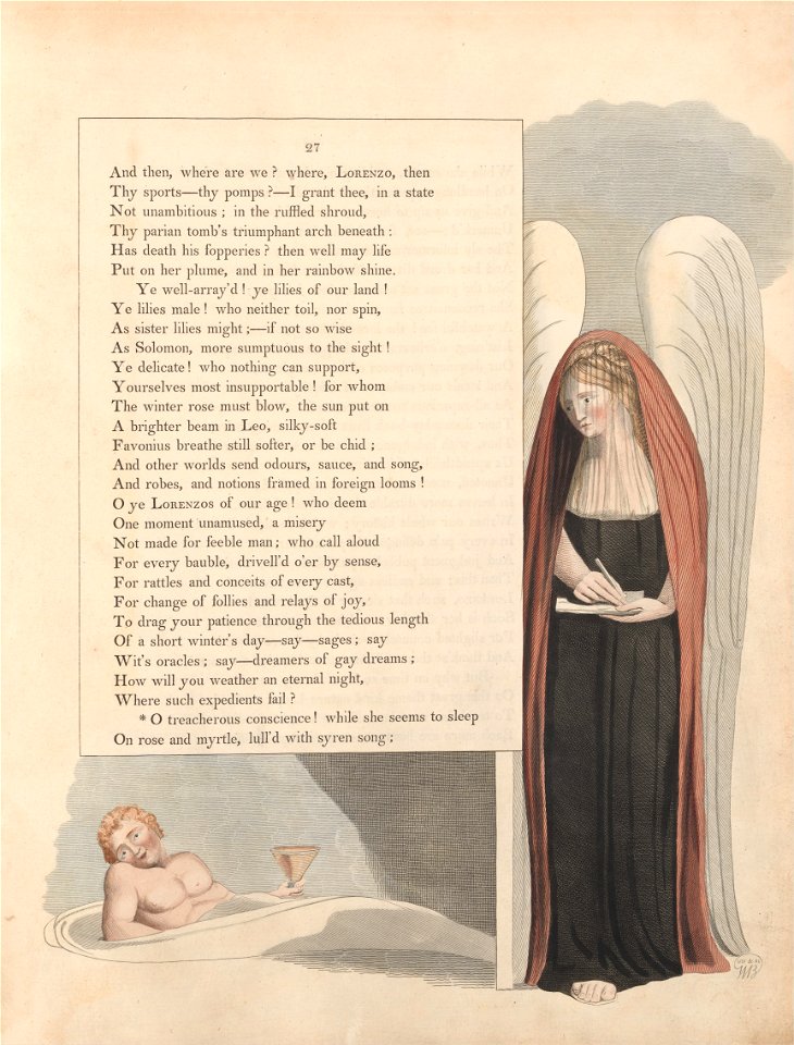 William Blake - Young's Night Thoughts, Page 27, O Treacherous Conscience! - Google Art Project
