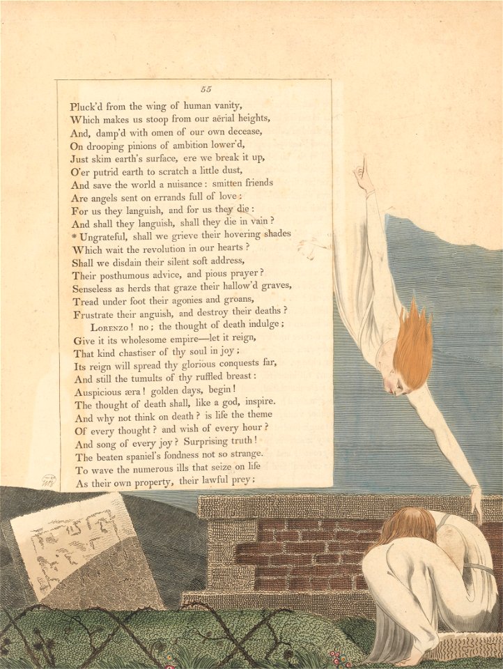 William Blake - Young's Night Thoughts, Page 55, Ungrateful, Shall We Grieve Their Hovering Shades - Google Art Project