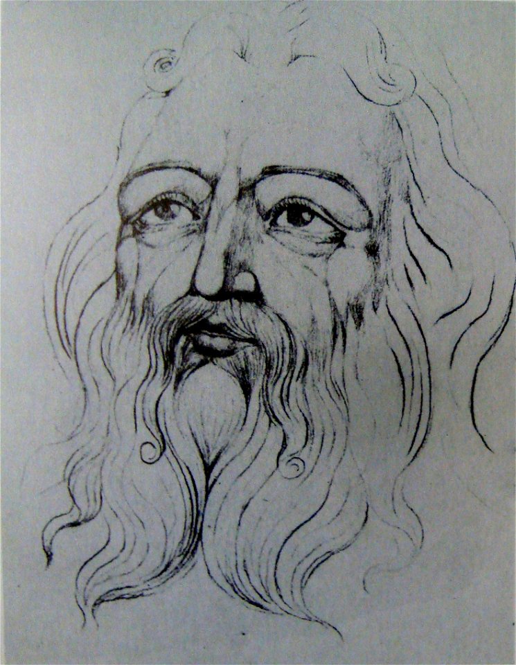 William Blake – Weish Bard, Job or Moses, Butlin 757 c 1819-20 246x188mm - F Bailey Vanderhoef Jr - Ojai California. Free illustration for personal and commercial use.